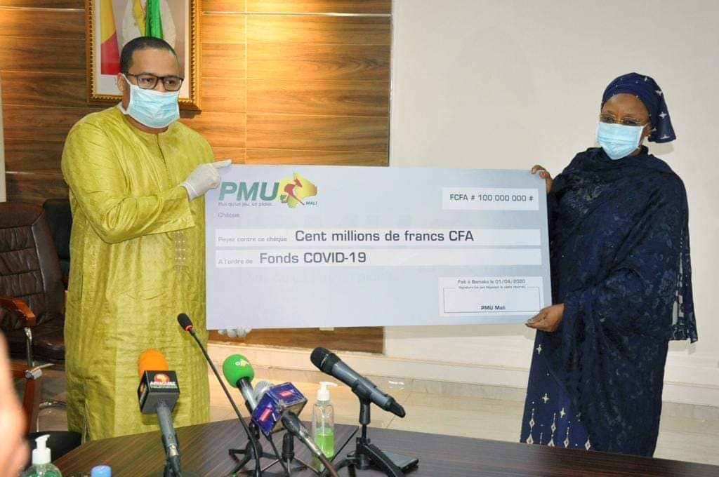 Fonds de solidarité pour la lutte contre le Covid-19 : La Société PMU-Mali offre 100 millions de F CFA