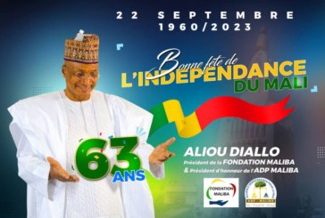 63ème anniversaire de notre cher Mali : Le message de président Aliou DIALLO
