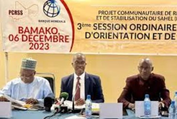 Projet Communautaire de Relèvement et de Stabilisation du Sahel (PCRSS) : Tenue de la 3ème session du Comité de Pilotage